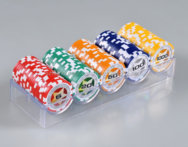 acrylic poker chip ( 100pc chip rack with poker chip)