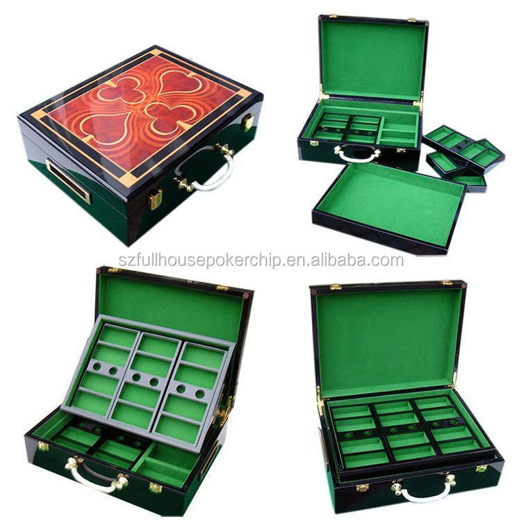 wooden poker chip set 300 wooden case 500 set