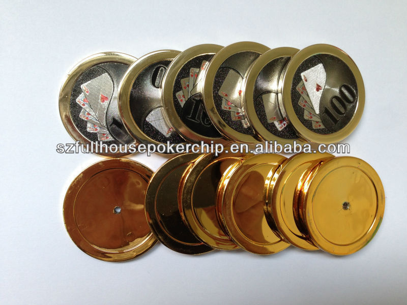 plating metal poker chip ( gold or silver color )