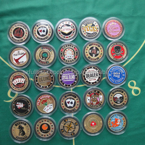 metal gold poker chip with different types card guards