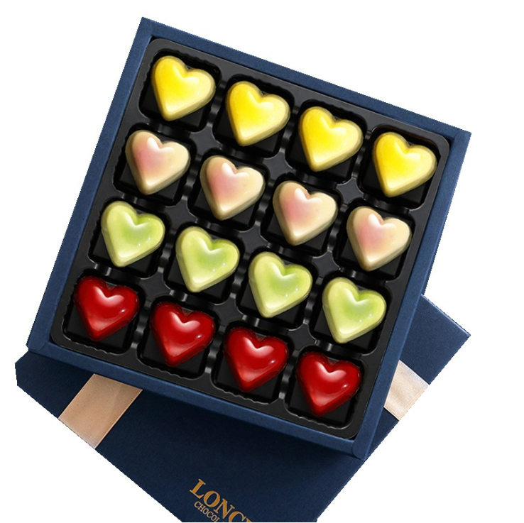 chocolate heart shaped boxes packing chocolate blister gift tray packaging