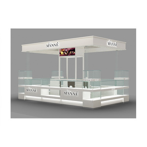 Custom Mall Kiosk Glass Jewelry Showcase Furniture Jewellery Kiosk Counter Display Show Case with LED Light