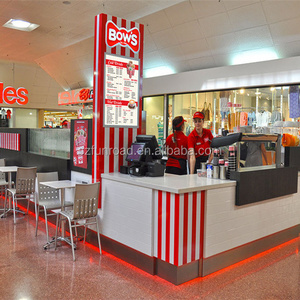 Ice Cream Kiosk Mall Food Kiosk Furniture Indoor Modern Commercial Furniture Coffee Bar Wood & Metal & Glass Supermarket 1 Set