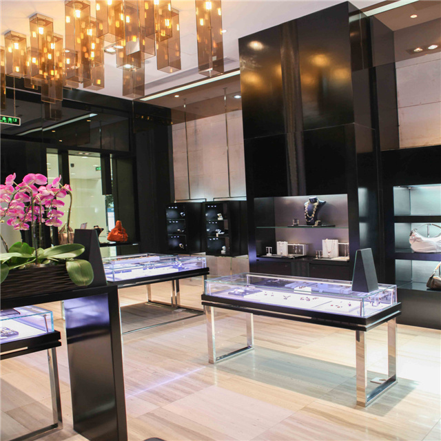 Jewelry used glass display cases / lighted jewelry display counter