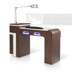 High Quality Nail Bar Tables with Darft Fan Professional Nail Technician Tables Glass Bedroom Furniture Salon Furniture Modern