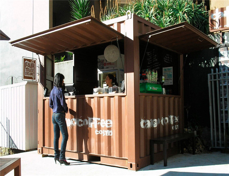 Shipping Container Used Container Coffee Shop from China Wood Modern Commercial Furniture 1 Set Ice Cream Kiosk Shopping Mall