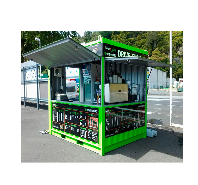 Shipping Container Used Container Coffee Shop from China Wood Modern Commercial Furniture 1 Set Ice Cream Kiosk Shopping Mall