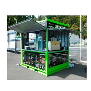 Shipping Container Used Container Coffee Shop from China Wood Modern Commercial Furniture 1 Set Ice Cream Kiosk Shopping Mall