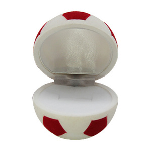 wholesale Custom hot selling football shaped velvet ring jewelry box