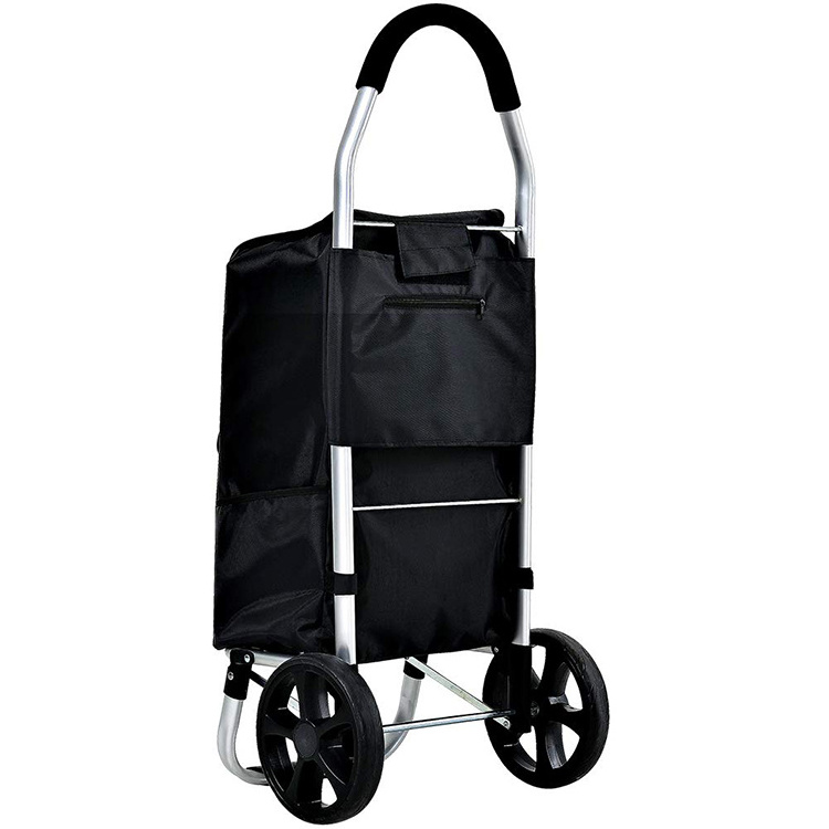 Folding Laundry Shopping Cart Bag Trolley With Wheels Lightweight Wheeled Shopping Foldable Push Cart Luggage Bag