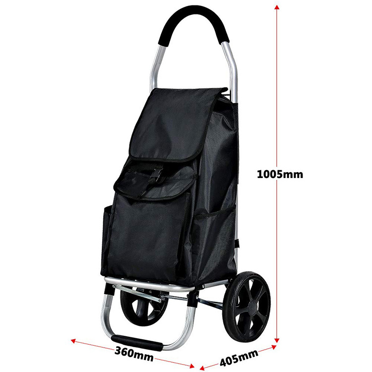 Folding Laundry Shopping Cart Bag Trolley With Wheels Lightweight Wheeled Shopping Foldable Push Cart Luggage Bag