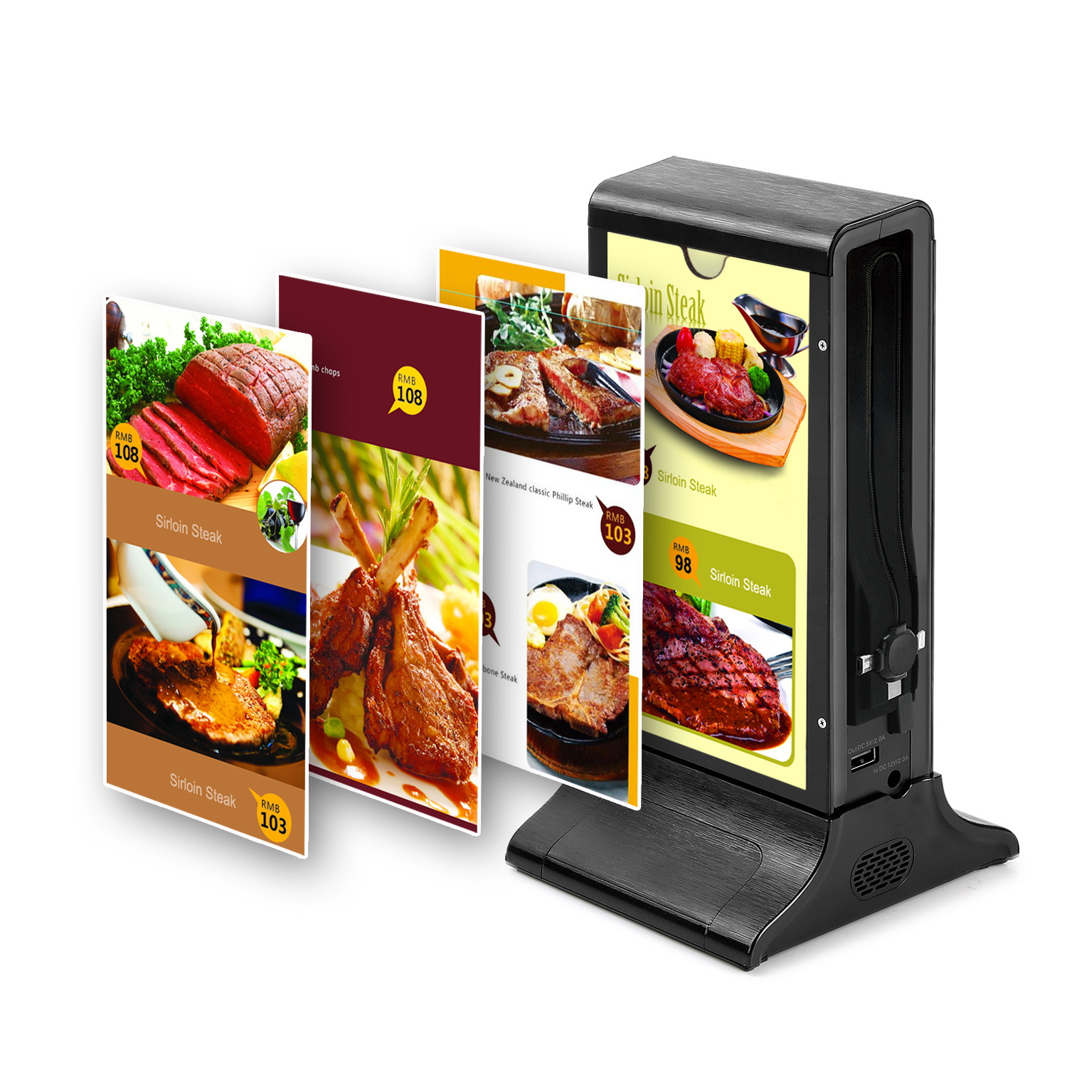 Portable 23200mAh Restaurant Menu Power Bank With Type C Cable Smart Mobile Phones Charging Stations