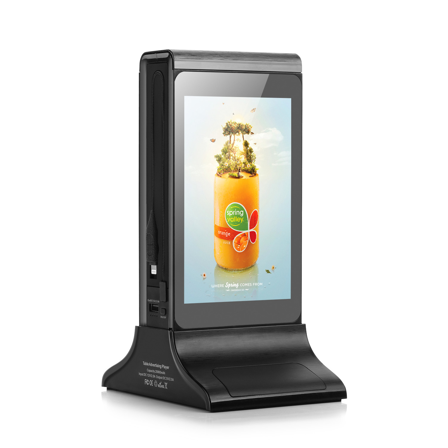 7 Inch Portable Digital Poster Rechargeable Table Standing Display Signage Hand Sanitizer Lcd Advertising Screen kiosk