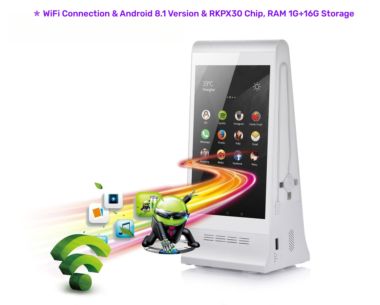 8 Inch Table Top Advertising Display Android Tablet Kiosk Stand Double Side Digital Signage  Media Player Tabletop Display