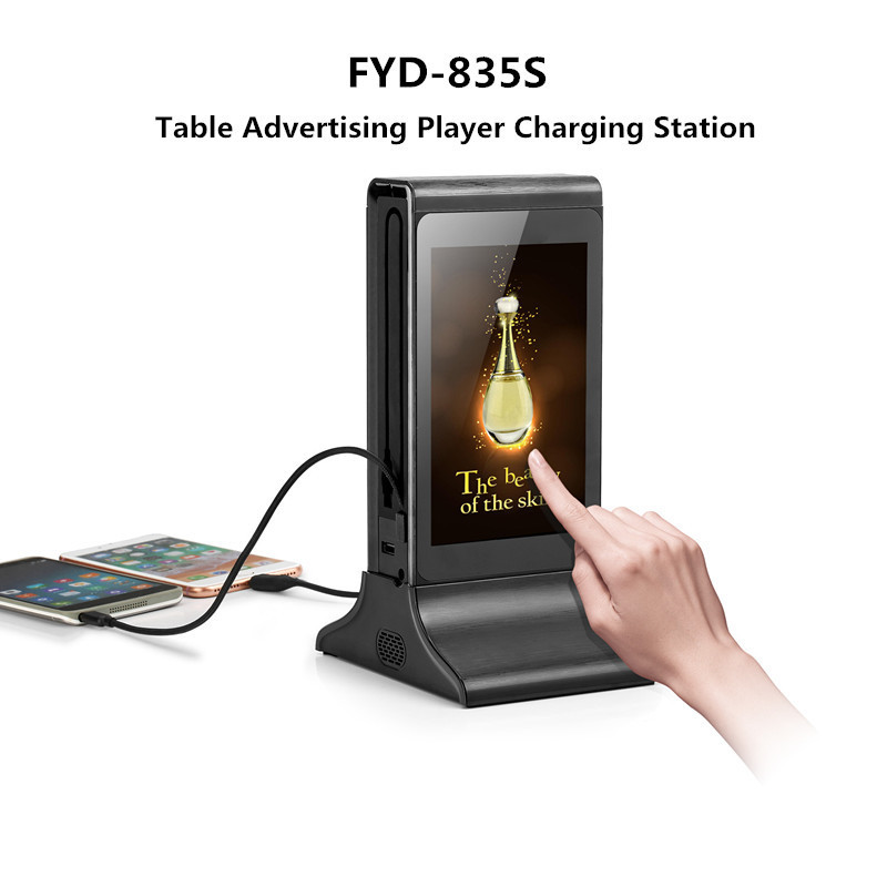 Network Video and Picture Table Advertising Player Ultra Thin LCD Touch Display Screen Menu Display with Charging Station