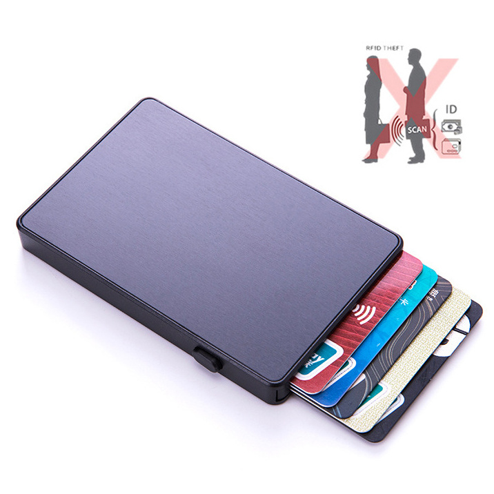 Credit Card Holder Pop-up Wallet Men Quick Access Slim Minimalist Wallet RFID Blocking