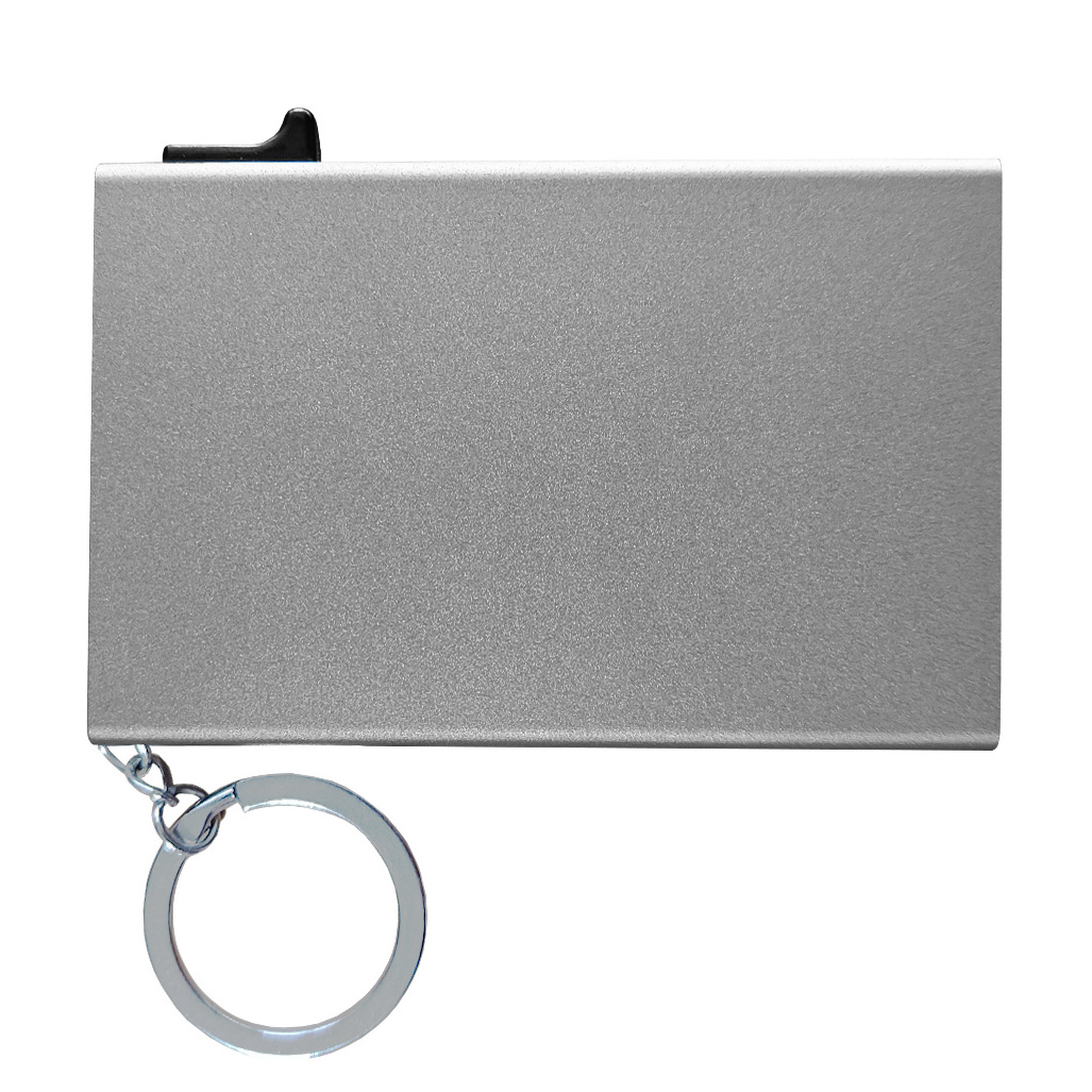 Stock Inventory Keychain RFID Blocking Minimalist aluminum Wallet for Men and women with Keychain