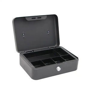 High quality cash lock box with key, cheap metal cash box, money saving portable cash box