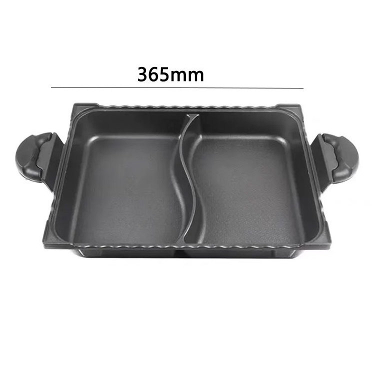 Korean Family Rectangle  Aluminum Mandarin Hot Pot Duck electrical BBQ Plate Induction Coooker Barbecue Non-stick Fry Pan