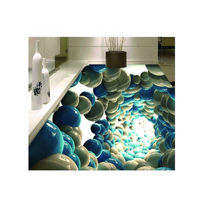 Custom Printed Waterproof Tiles Floor Sticker 3D Painting Sea Landscape Printed Floor Sticker