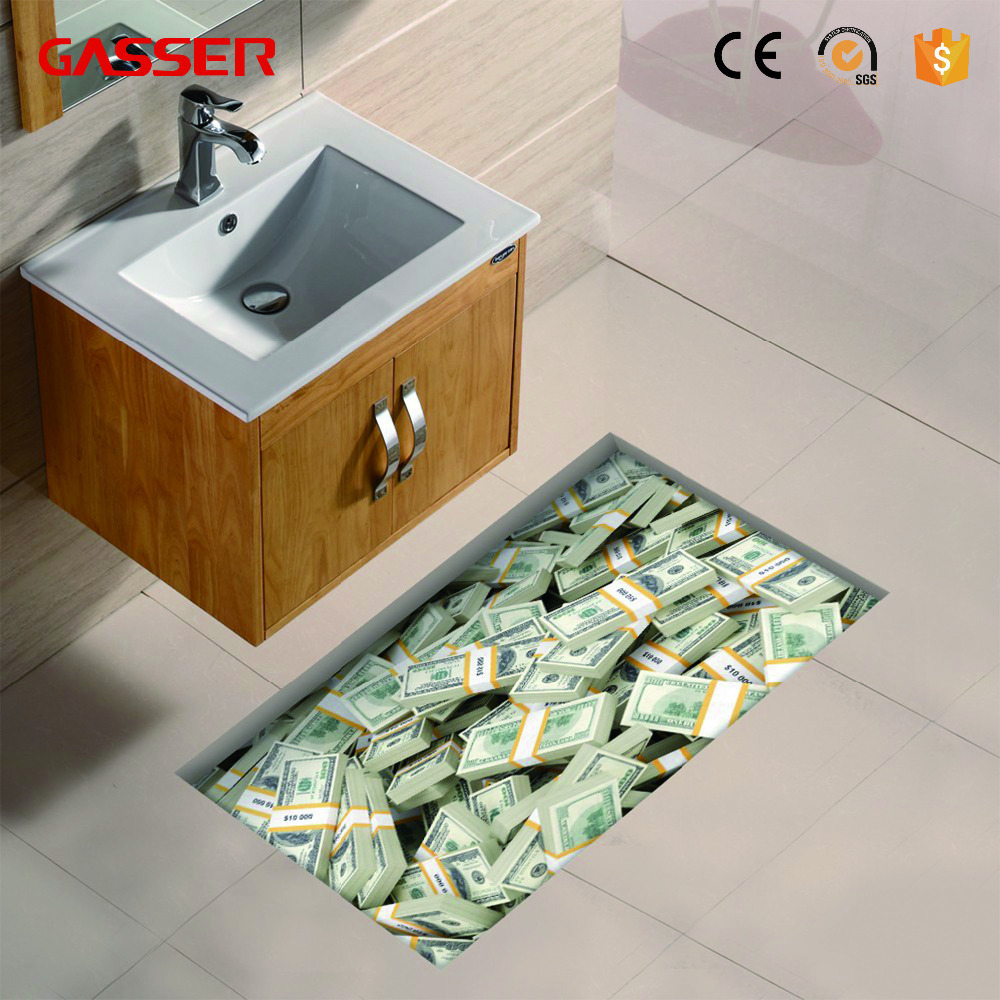 Decal Bathroom Tile Decorative 3D Floor Sticker Anti-slip Removable Custom Vinyl Waterproof Digital Printing Promotional Gifts