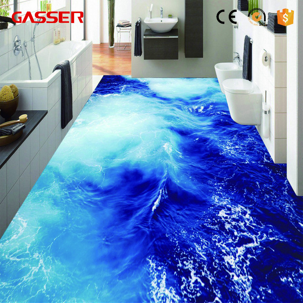 Decal Bathroom Tile Decorative 3D Floor Sticker Anti-slip Removable Custom Vinyl Waterproof Digital Printing Promotional Gifts