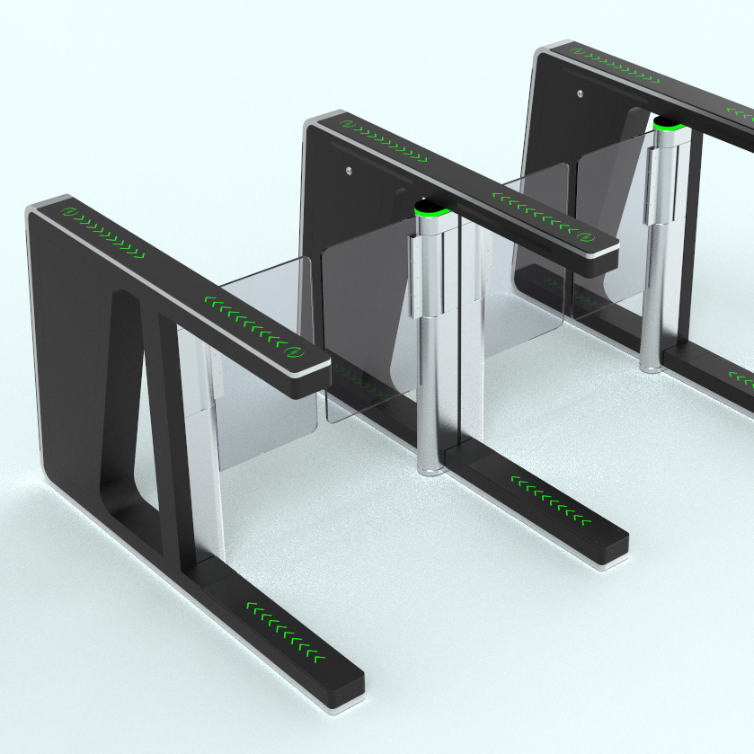 Security Access Control Pedestrian Barcode Barrier RFID cards Swing Turnstile Bi-directional Arrows Speed Gate