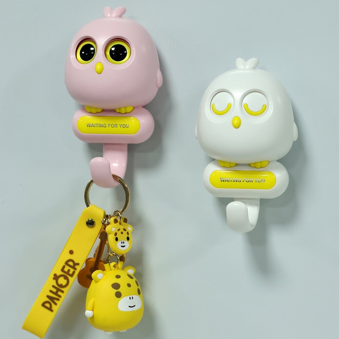 Cartoon creative bird hooks with adhesive, dormitory bedroom door hooks,keys, umbrellas, hangers, extendable multi-purpose hooks