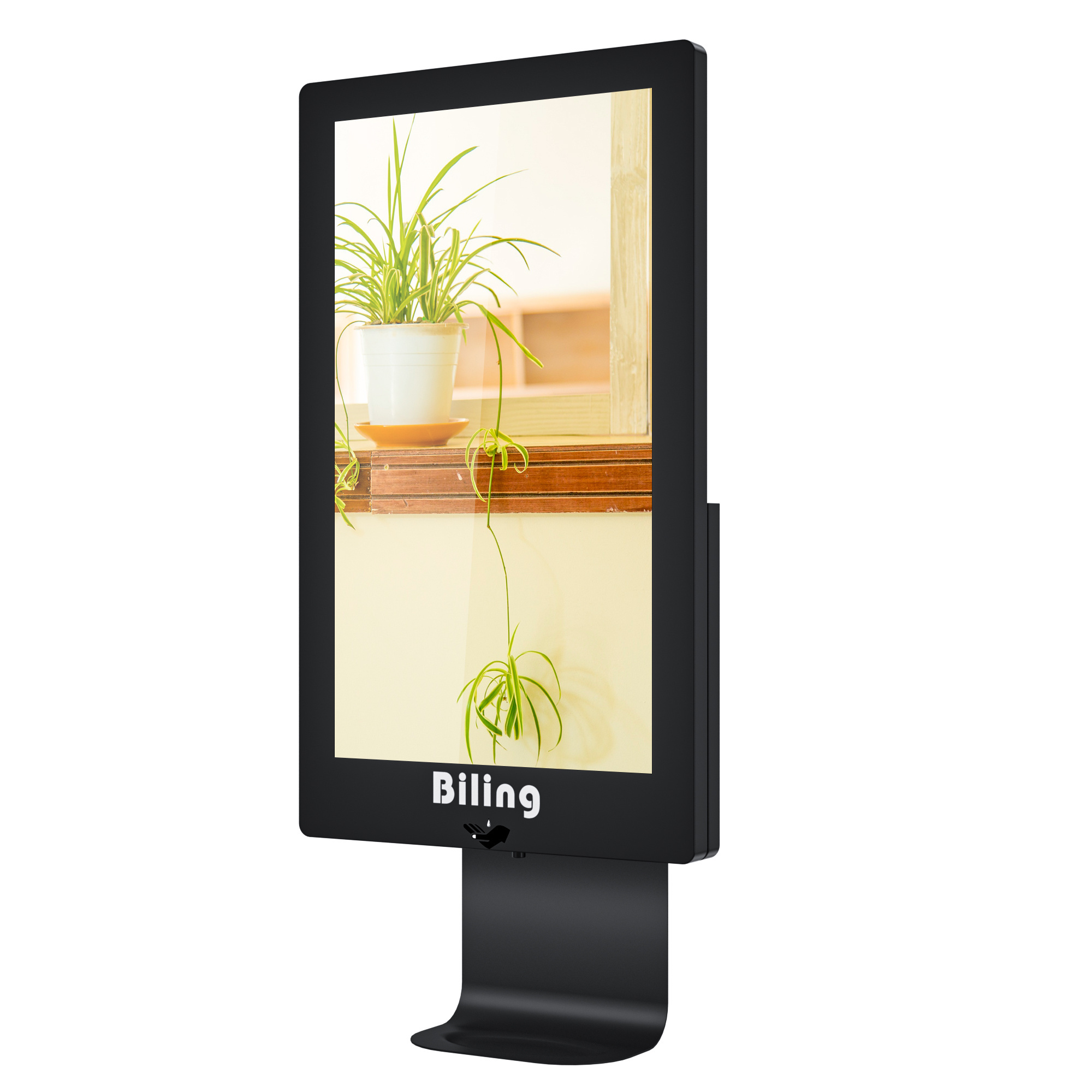 android elevator standalone portable double sided digital signage taxi screen advertising display with hand sanitizer dispenser