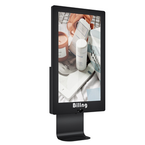 android elevator standalone portable double sided digital signage taxi screen advertising display with hand sanitizer dispenser