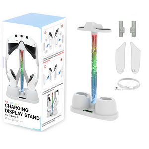 Charging Station Fast Charger Dock Display Stand for Meta Quest 3 with VR Game Headset Holder and RGB