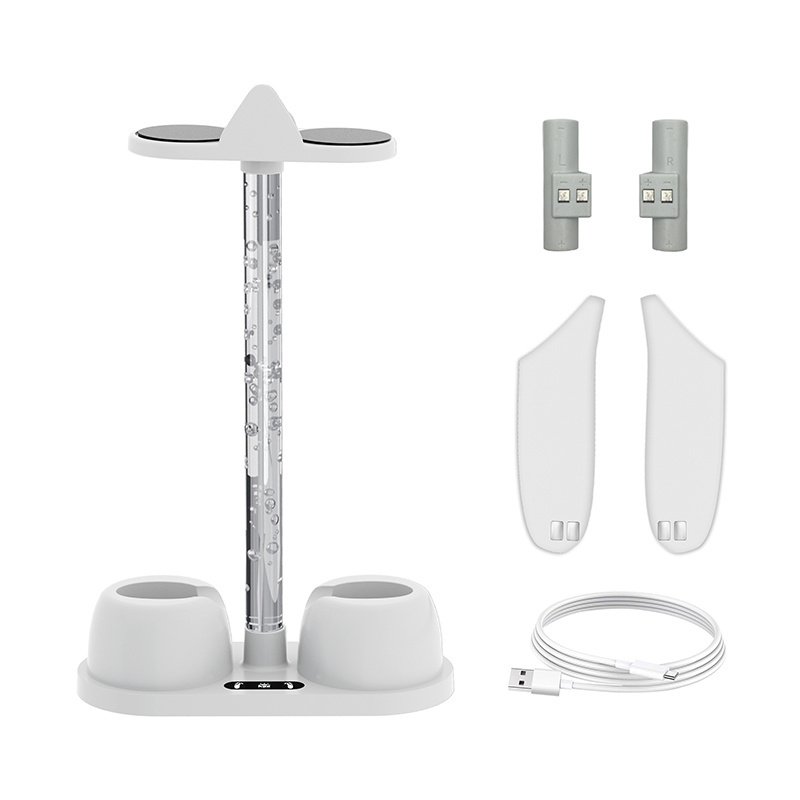 Charging Station Fast Charger Dock Display Stand for Meta Quest 3 with VR Game Headset Holder and RGB