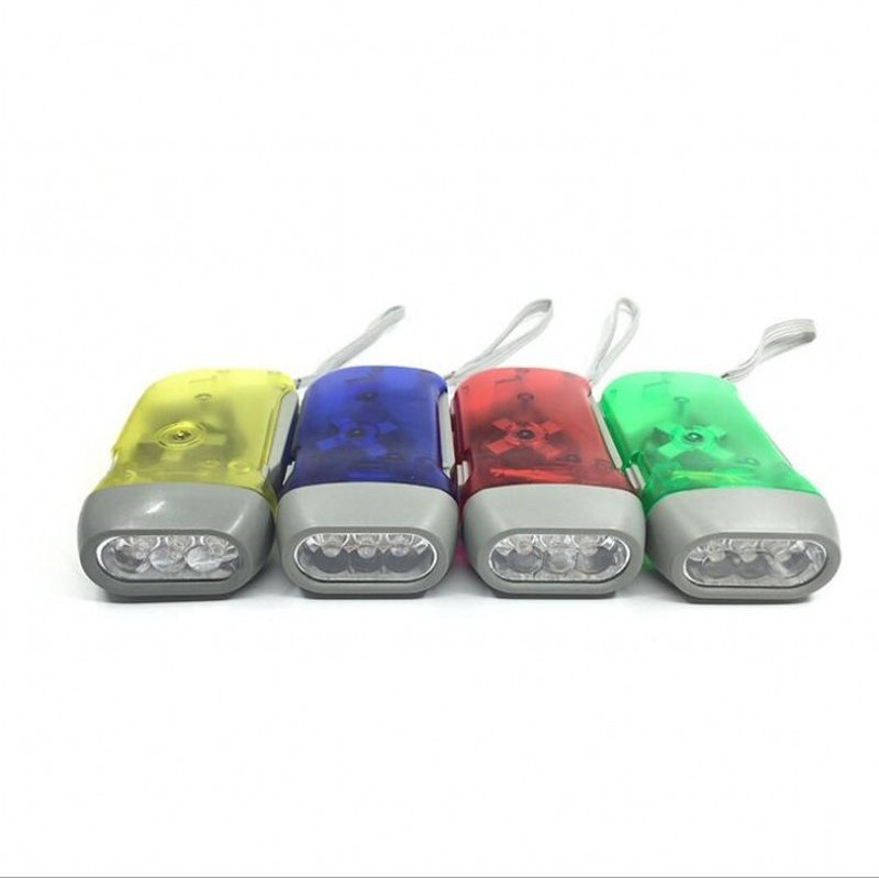 3 LED Mini compact manual generator vibration flashlight Outdoor emergency flashlight