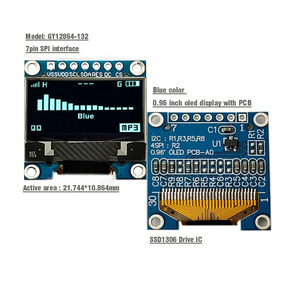 7 Pins SPI Interface 0.96 Inch OLED Display White/Blue SSD1306 128*64 128X64 OLED Module with Board