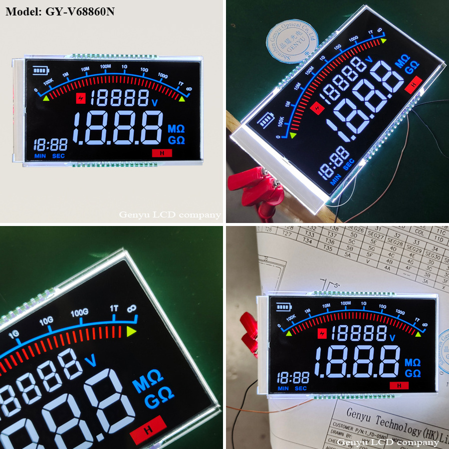 VA LCD Display OEM Customizable 7 Segment LCD Display 36pin Meter Screen Liquid Crystal Display Custom LCD Screen