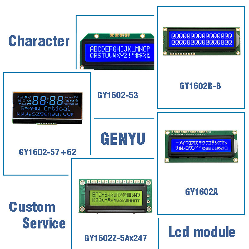 Oem Blue Yellow Green Back Light 16 Characters 2 Lines Lcd Module 1602 Cog 20X4 16X2 8 X 1 Character 0801 Lcd 4X20 16X4 Display