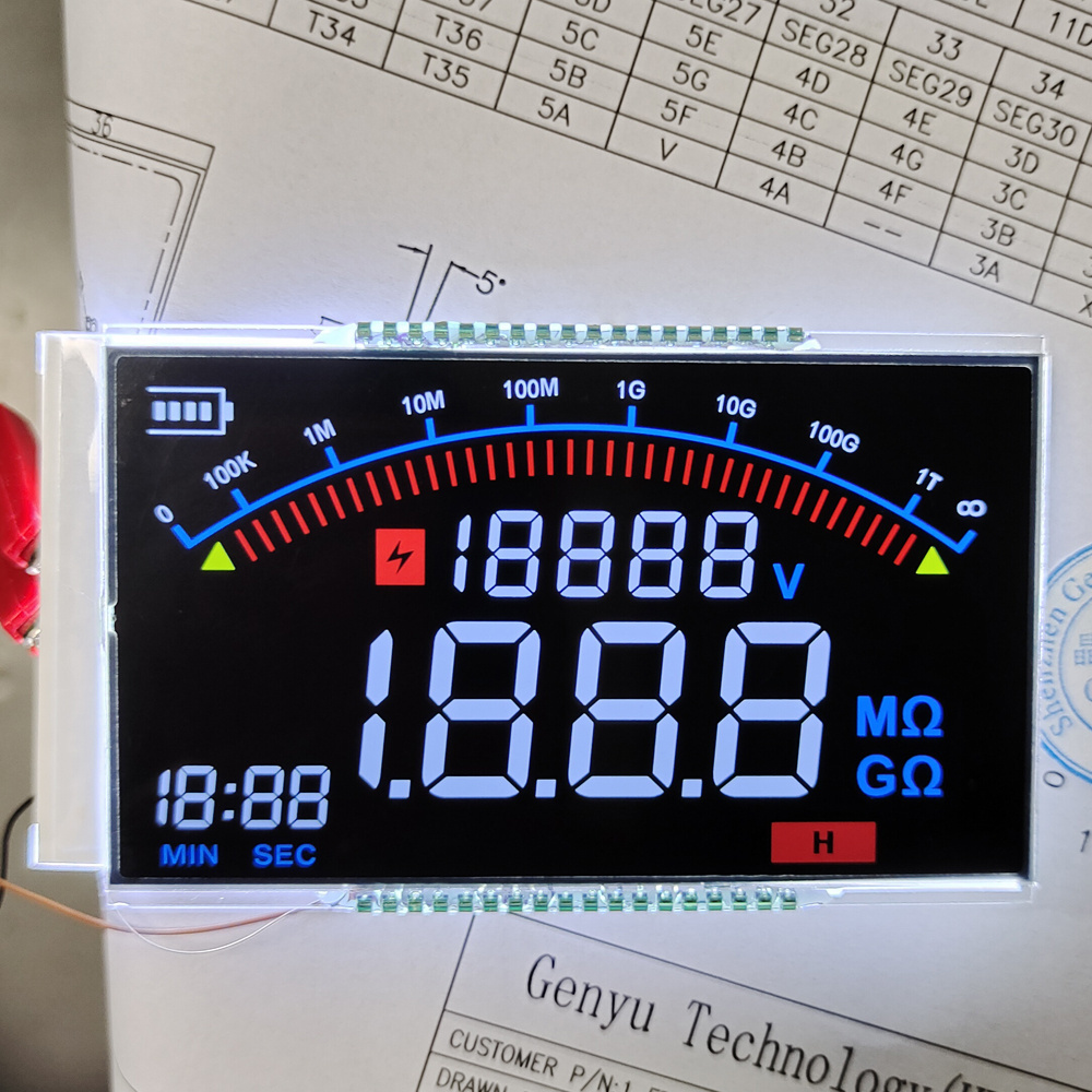 VA LCD Display OEM Customizable 7 Segment LCD Display 36pin Meter Screen Liquid Crystal Display Custom LCD Screen