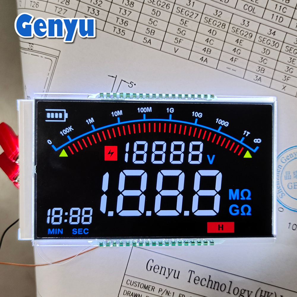 VA LCD Display OEM Customizable 7 Segment LCD Display 36pin Meter Screen Liquid Crystal Display Custom LCD Screen