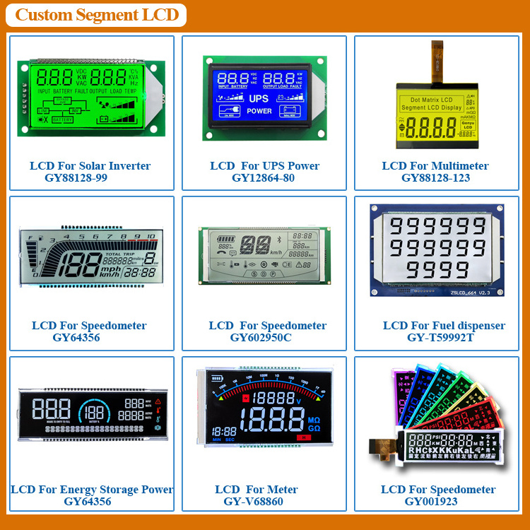 OEM LCD Manufacturer China Factory Tn Htn Stn Va Custom Segment LCD 8 Digital Screen Monochrome Display Segment LCD display