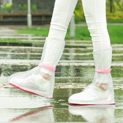 Wholesale Reusable Outdoor Travel Anti-Slip Rain Boot Cover Raised Belt Waterproof Protection Transparent Rain Boots