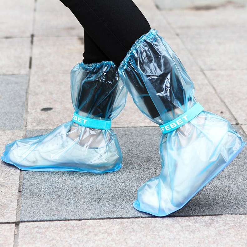 Wholesale Reusable Outdoor Travel Anti-Slip Rain Boot Cover Raised Belt Waterproof Protection Transparent Rain Boots