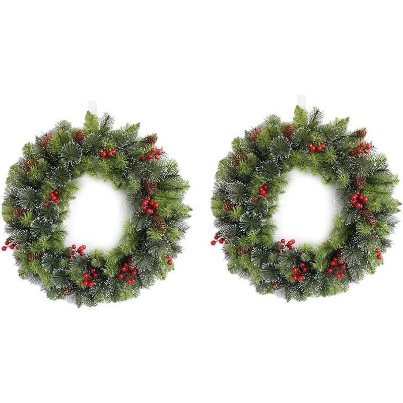 Christmas garland front door Pine Needle christmas decorations christmas garlands & wreaths