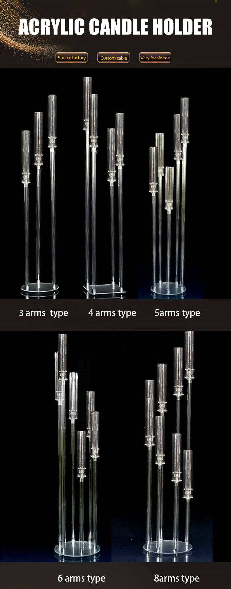 8 arms clear candelabra 128cm tall acrylic candle clear acrylic candelabras manufacturer floor standing candlesticks centerpiece