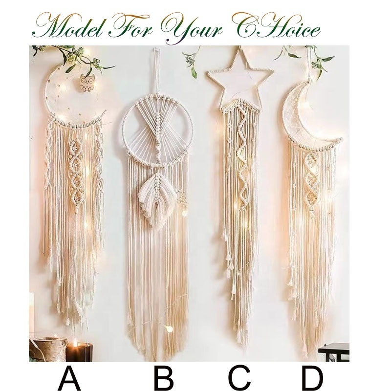 New arrival wholesale Woven Boho Dream Catchers Wall Decor moon star shape Wall Art Wall Hanging for Home Decoration