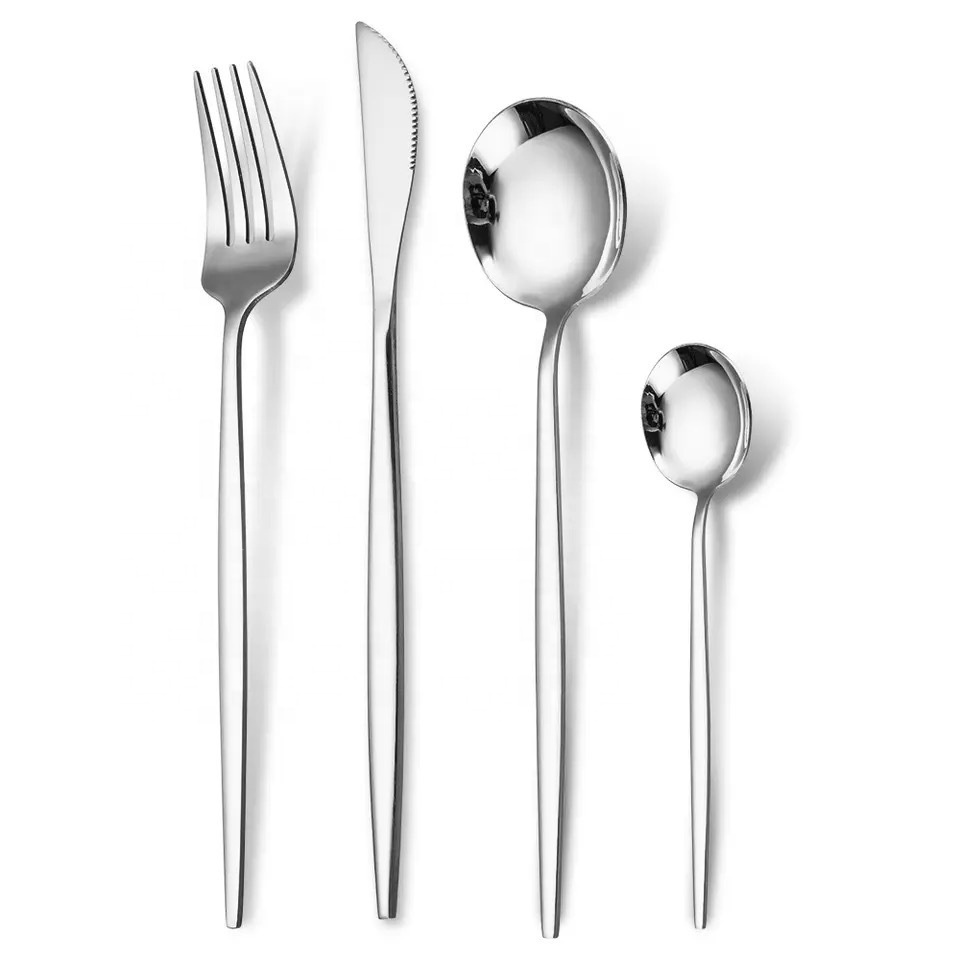 gold silver cutlery sets luxury high quality Stainless Steel Knife Fork Spoon Kitchen Flatware Set dinnerware sets for 6 people