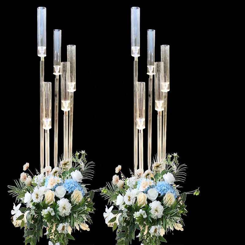 8 arms clear candelabra 128cm tall acrylic candle clear acrylic candelabras manufacturer floor standing candlesticks centerpiece