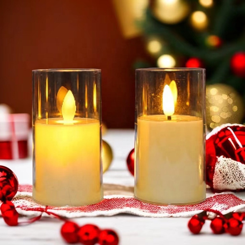 flicker flame led pillar candles battery operated candle warmer for Wedding Festival Home Decoration