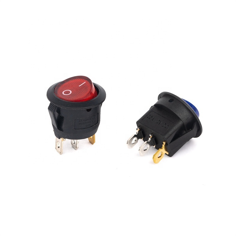 20MM red black white KCD1-105 round rocker switch 2-pin ON-OFF rocker switch