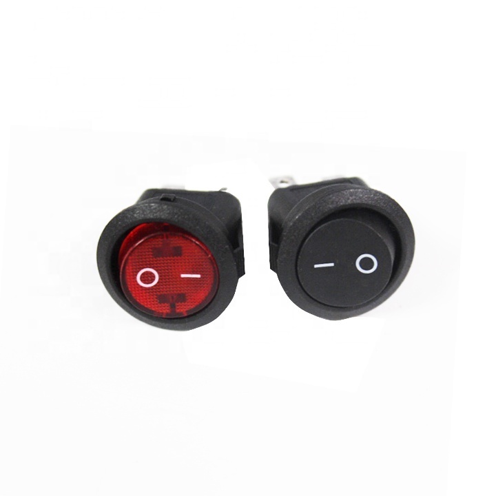 KCD rocker switch KCD1 KCD4 KCD6 KCD8 mini circular square switch 3/4/6PIN red green blue LED