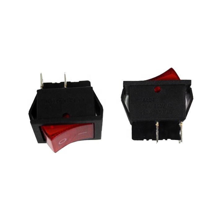 KCD rocker switch KCD1 KCD4 KCD6 KCD8 mini circular square switch 3/4/6PIN red green blue LED